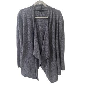 Barefoot Dreams Calypso Wrap Cardigan Bamboo Chic Lite Style 436 Navy White, S/M